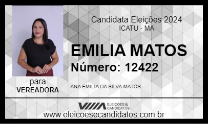 Candidato EMILIA MATOS 2024 - ICATU - Eleições