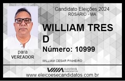 Candidato WILLIAM 3D 2024 - ROSÁRIO - Eleições