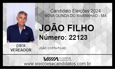 Candidato JOÃO FILHO 2024 - NOVA OLINDA DO MARANHÃO - Eleições