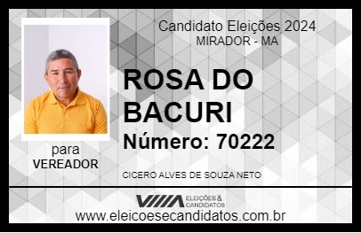 Candidato ROSA DO BACURI 2024 - MIRADOR - Eleições