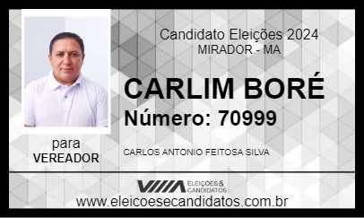 Candidato CARLIM BORÉ 2024 - MIRADOR - Eleições