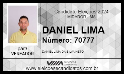 Candidato DANIEL LIMA 2024 - MIRADOR - Eleições