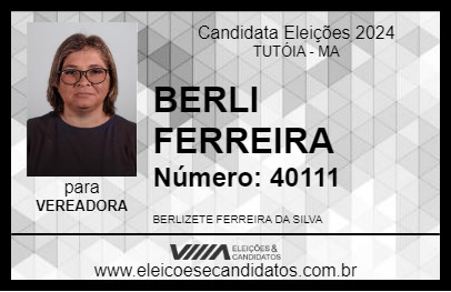 Candidato BERLI FERREIRA 2024 - TUTÓIA - Eleições