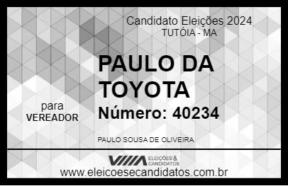 Candidato PAULO DA TOYOTA 2024 - TUTÓIA - Eleições