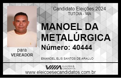 Candidato MANOEL DA METALÚRGICA 2024 - TUTÓIA - Eleições