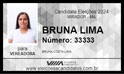 Candidato BRUNA LIMA 2024 - MIRADOR - Eleições