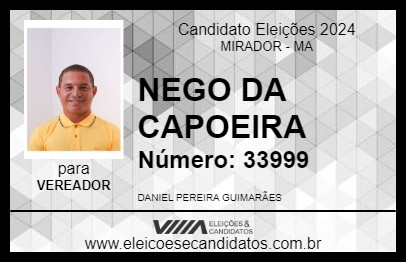 Candidato NEGO DA CAPOEIRA 2024 - MIRADOR - Eleições