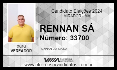 Candidato RENNAN SÁ 2024 - MIRADOR - Eleições