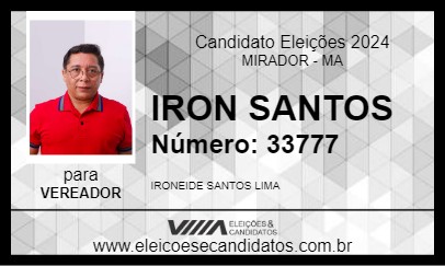 Candidato IRON SANTOS 2024 - MIRADOR - Eleições