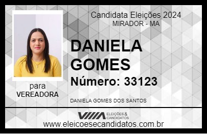 Candidato DANIELA GOMES 2024 - MIRADOR - Eleições