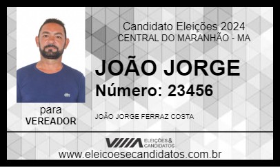 Candidato JOÃO JORGE 2024 - CENTRAL DO MARANHÃO - Eleições