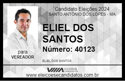 Candidato ELIEL DOS SANTOS 2024 - SANTO ANTÔNIO DOS LOPES - Eleições