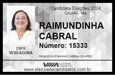 Candidato RAIMUNDINHA CABRAL 2024 - CAJARI - Eleições