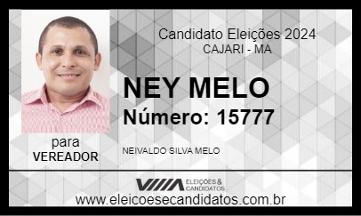 Candidato NEY MELO 2024 - CAJARI - Eleições