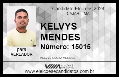 Candidato KELVYS MENDES 2024 - CAJARI - Eleições