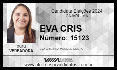 Candidato EVA CRIS 2024 - CAJARI - Eleições