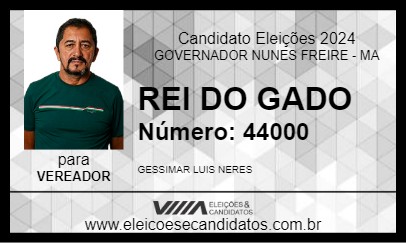 Candidato REI DO GADO 2024 - GOVERNADOR NUNES FREIRE - Eleições