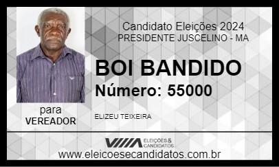 Candidato BOI BANDIDO 2024 - PRESIDENTE JUSCELINO - Eleições