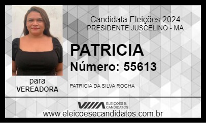 Candidato PATRICIA ROCHA 2024 - PRESIDENTE JUSCELINO - Eleições