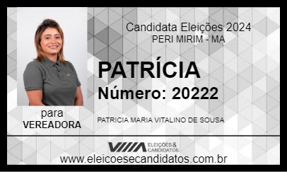 Candidato PATRÍCIA 2024 - PERI MIRIM - Eleições