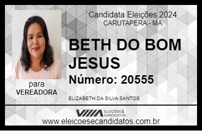 Candidato BETH DO BOM JESUS 2024 - CARUTAPERA - Eleições