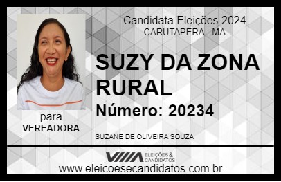 Candidato SUZY DA ZONA RURAL 2024 - CARUTAPERA - Eleições