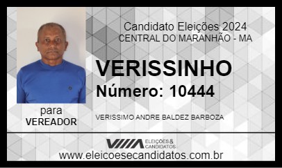 Candidato VERISSINHO 2024 - CENTRAL DO MARANHÃO - Eleições