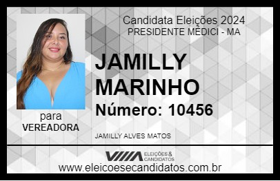 Candidato JAMILLY MARINHO 2024 - PRESIDENTE MÉDICI - Eleições