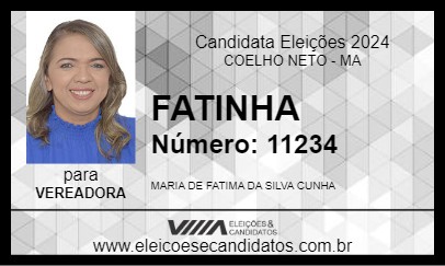 Candidato FATINHA 2024 - COELHO NETO - Eleições