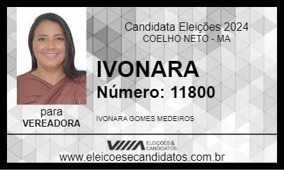 Candidato IVONARA 2024 - COELHO NETO - Eleições