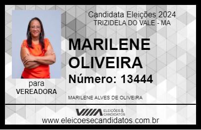 Candidato MARILENE OLIVEIRA 2024 - TRIZIDELA DO VALE - Eleições