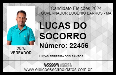 Candidato LUCAS DO SOCORRO 2024 - GOVERNADOR EUGÊNIO BARROS - Eleições