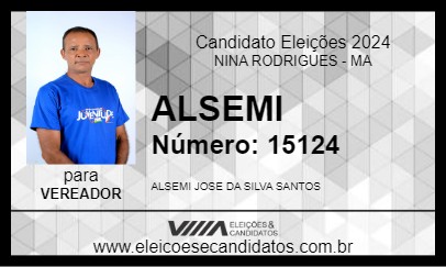 Candidato ALSEMI 2024 - NINA RODRIGUES - Eleições