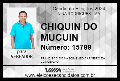 Candidato CHIQUIN DO MUCUIN 2024 - NINA RODRIGUES - Eleições