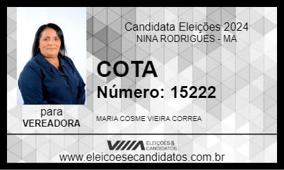 Candidato COTA 2024 - NINA RODRIGUES - Eleições