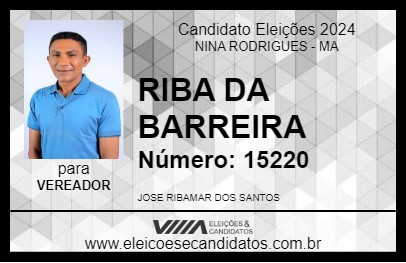 Candidato RIBA DA BARREIRA 2024 - NINA RODRIGUES - Eleições