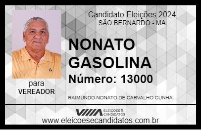 Candidato NONATO GASOLINA 2024 - SÃO BERNARDO - Eleições