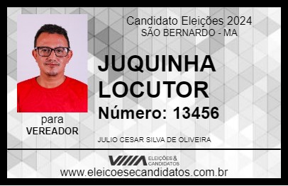 Candidato JUQUINHA LOCUTOR 2024 - SÃO BERNARDO - Eleições