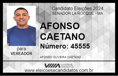 Candidato AFONSO CAETANO 2024 - SENADOR LA ROCQUE - Eleições