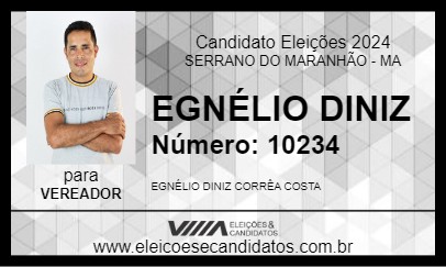 Candidato EGNÉLIO DINIZ 2024 - SERRANO DO MARANHÃO - Eleições