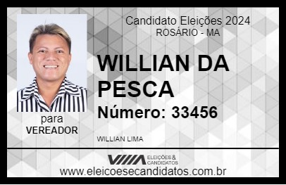 Candidato WILLIAN DA PESCA 2024 - ROSÁRIO - Eleições