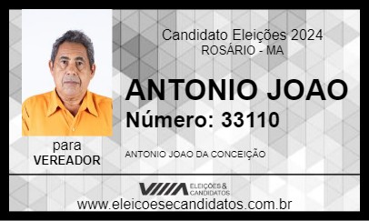 Candidato ANTONIO JOAO 2024 - ROSÁRIO - Eleições