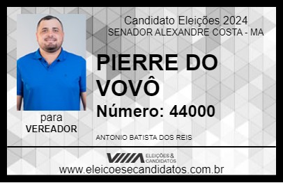 Candidato PIERRE DO VOVÔ 2024 - SENADOR ALEXANDRE COSTA - Eleições