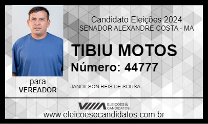 Candidato TIBIU MOTOS 2024 - SENADOR ALEXANDRE COSTA - Eleições