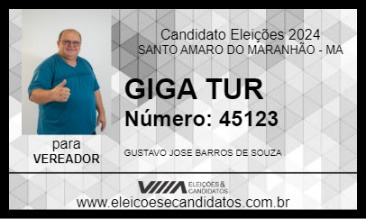 Candidato GIGA TUR 2024 - SANTO AMARO DO MARANHÃO - Eleições