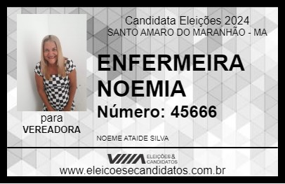 Candidato ENFERMEIRA NOEMIA 2024 - SANTO AMARO DO MARANHÃO - Eleições