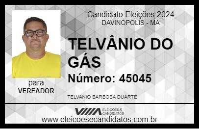 Candidato TELVÂNIO DO GÁS 2024 - DAVINÓPOLIS - Eleições