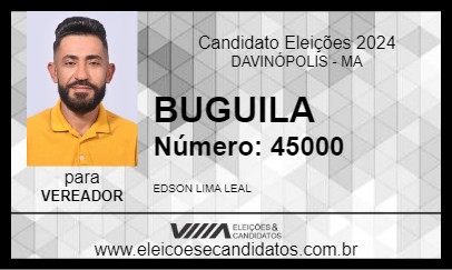 Candidato BUGUILA 2024 - DAVINÓPOLIS - Eleições