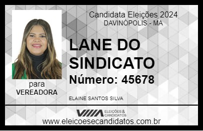 Candidato LANE DO SINDICATO 2024 - DAVINÓPOLIS - Eleições