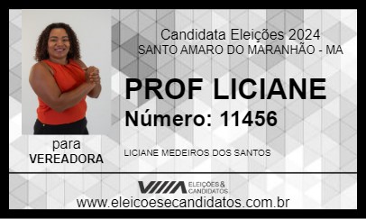 Candidato PROF LICIANE 2024 - SANTO AMARO DO MARANHÃO - Eleições